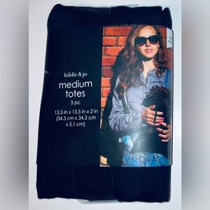 Hildie & Jo Canvas Totes 3-Pack - NEW! Black.